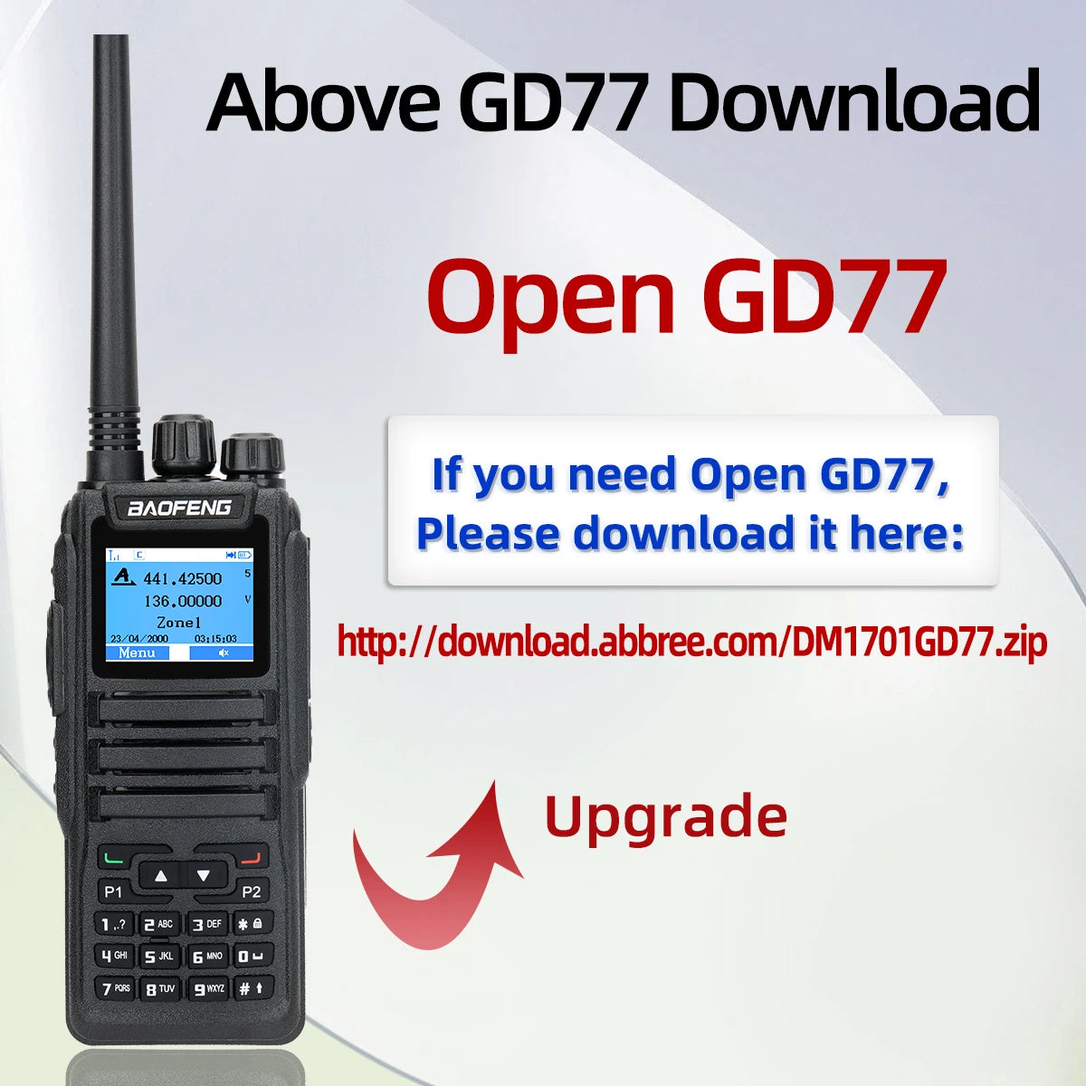 Baofeng DMR DM 1701 Digital Walkie Talkie Dual Mode Analog Two Way Radio Open GD77 Dual Time Slot Tier 1+2 Ham Radio DR 1801