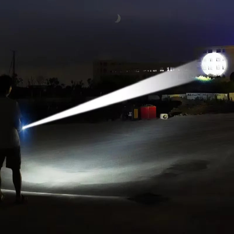 Most Powerful Torch 100000Lumens Zoom Long Range 3000m Rechargeable LED Flashlight Super Strong Hunting Camping Tactical Lamp