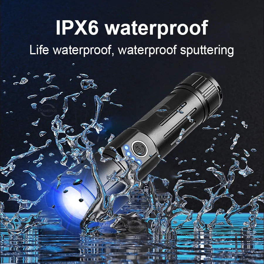 Most Powerful Torch 100000Lumens Zoom Long Range 3000m Rechargeable LED Flashlight Super Strong Hunting Camping Tactical Lamp