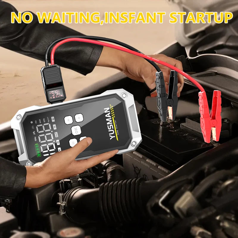YUSMAN Car Jump Starter 150PSI Pump Air Compressor 21800mAh Power Bank 5000A Starting Device 12V Digital Tire Inflator